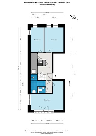 Floorplan - Adriaen Blockstraat 44E, 1363 LT Almere